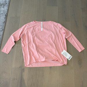BNWT Lululemon Back in Action Long Sleeve in Nulu Light Pink Size 8